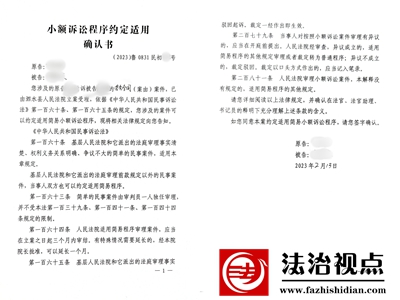 山东省泗水县法院制发首份《小额诉讼程序约定适用确认书》